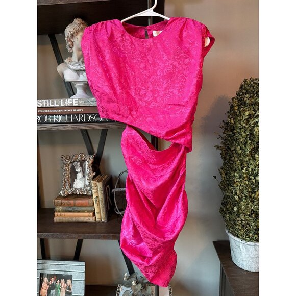 Ronny Kobo Kyle Cut Out Mini Dress Pink Womens Size Small - Picture 2 of 7